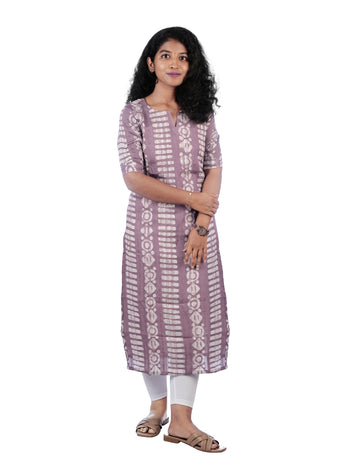 LAVENDOR BATIK PRINTED RASHMI STRAIGHT KURTI