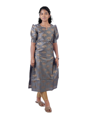 GREY KASHVI BANARASI SILK KURTI