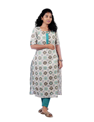 WHITE FLORAL PRINTED RITHI CO-ORD SET
