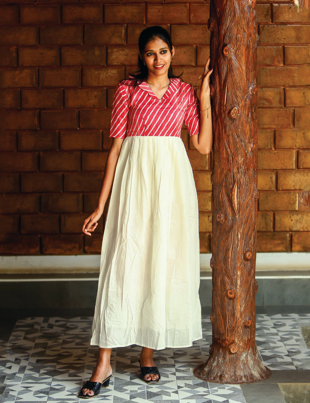 Zerina Kota Roman Silk Frock Dress for Women