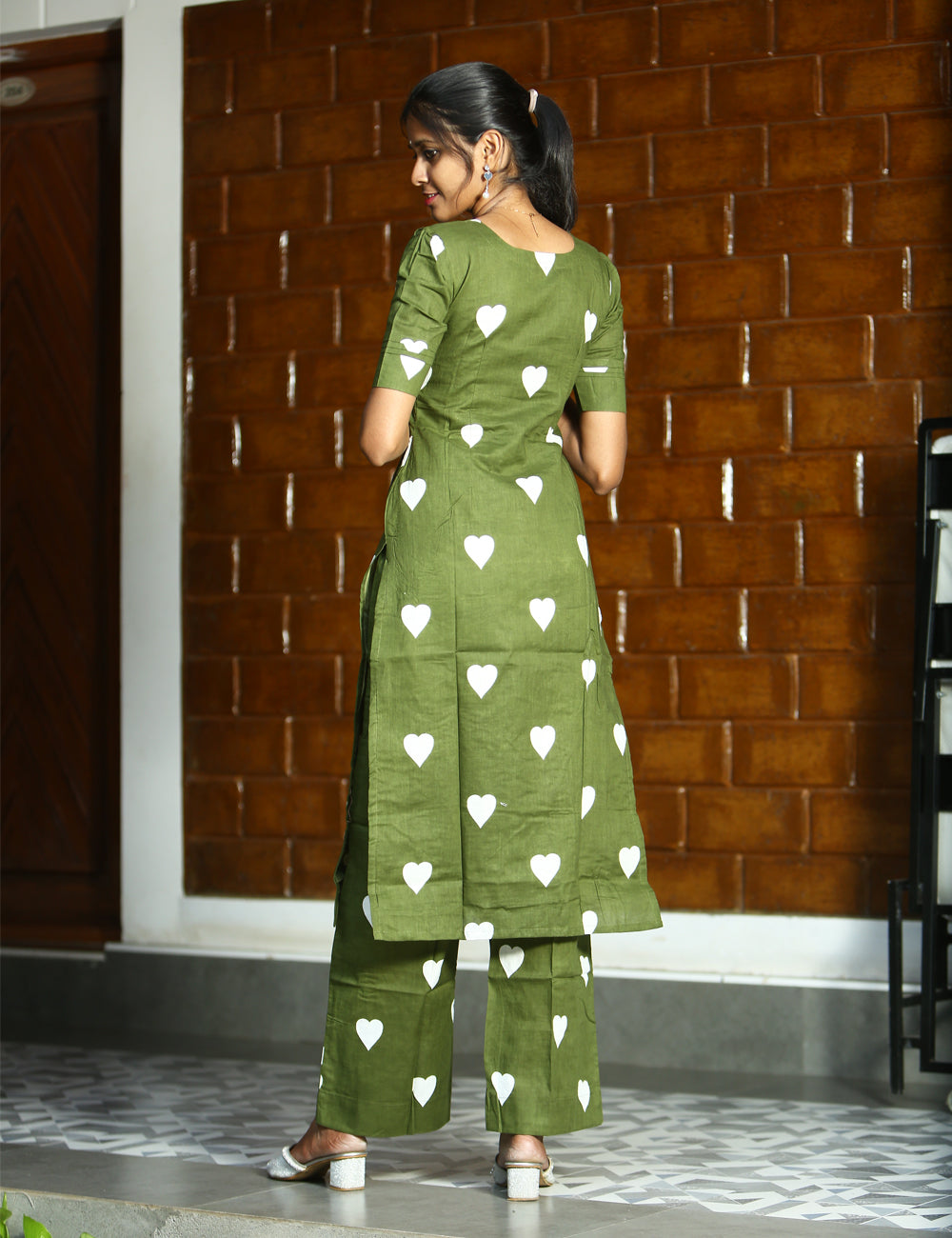 Olive Green Aarika Cotton Co-Ord Set for Women