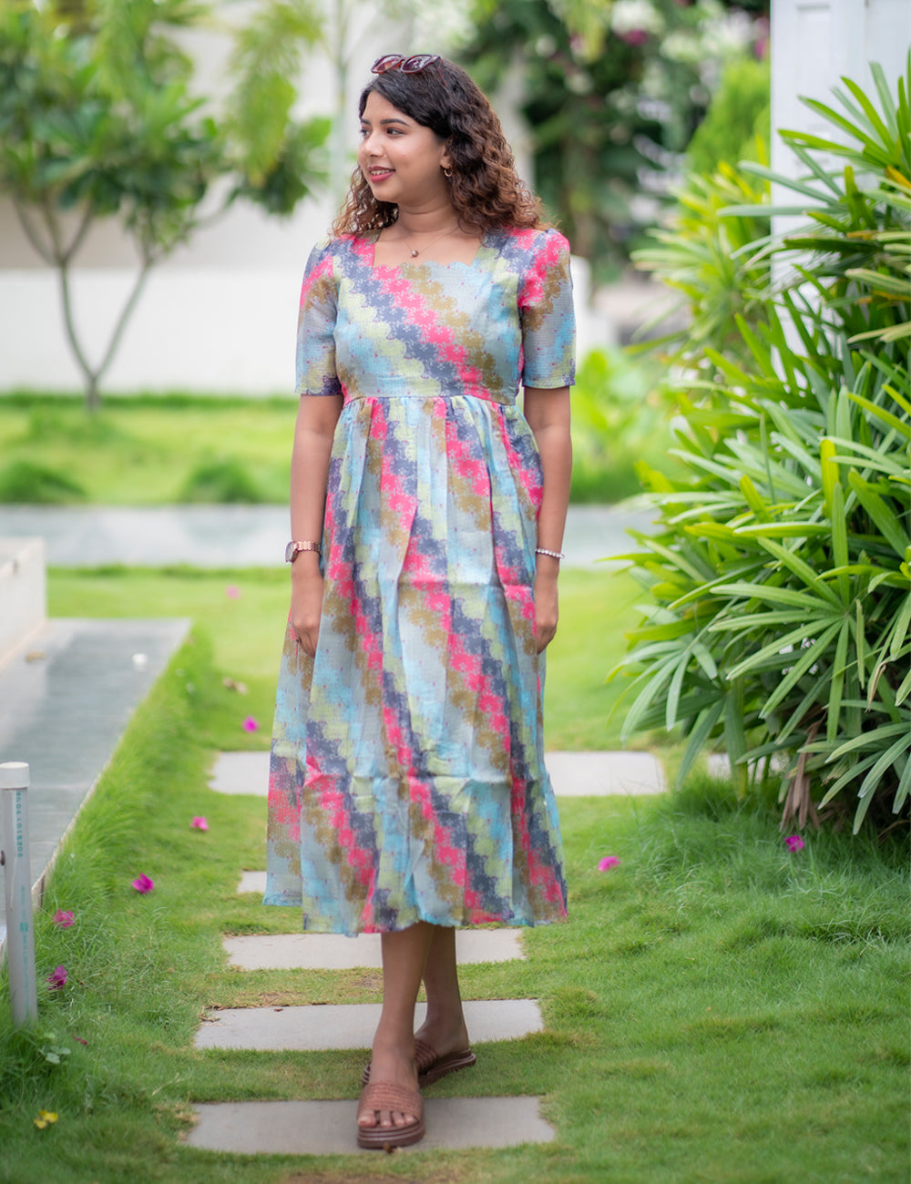MULTI COLOR DIGITAL PRINTED KOTA TANVI MAXI DRESS