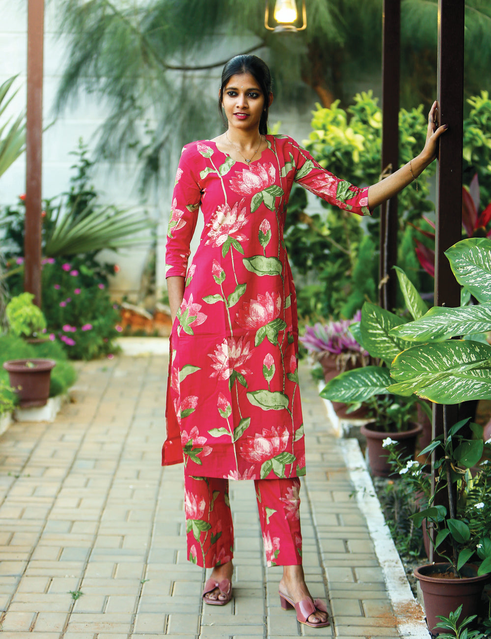 Rhea Pink Bloom Cotton Co-ord Set