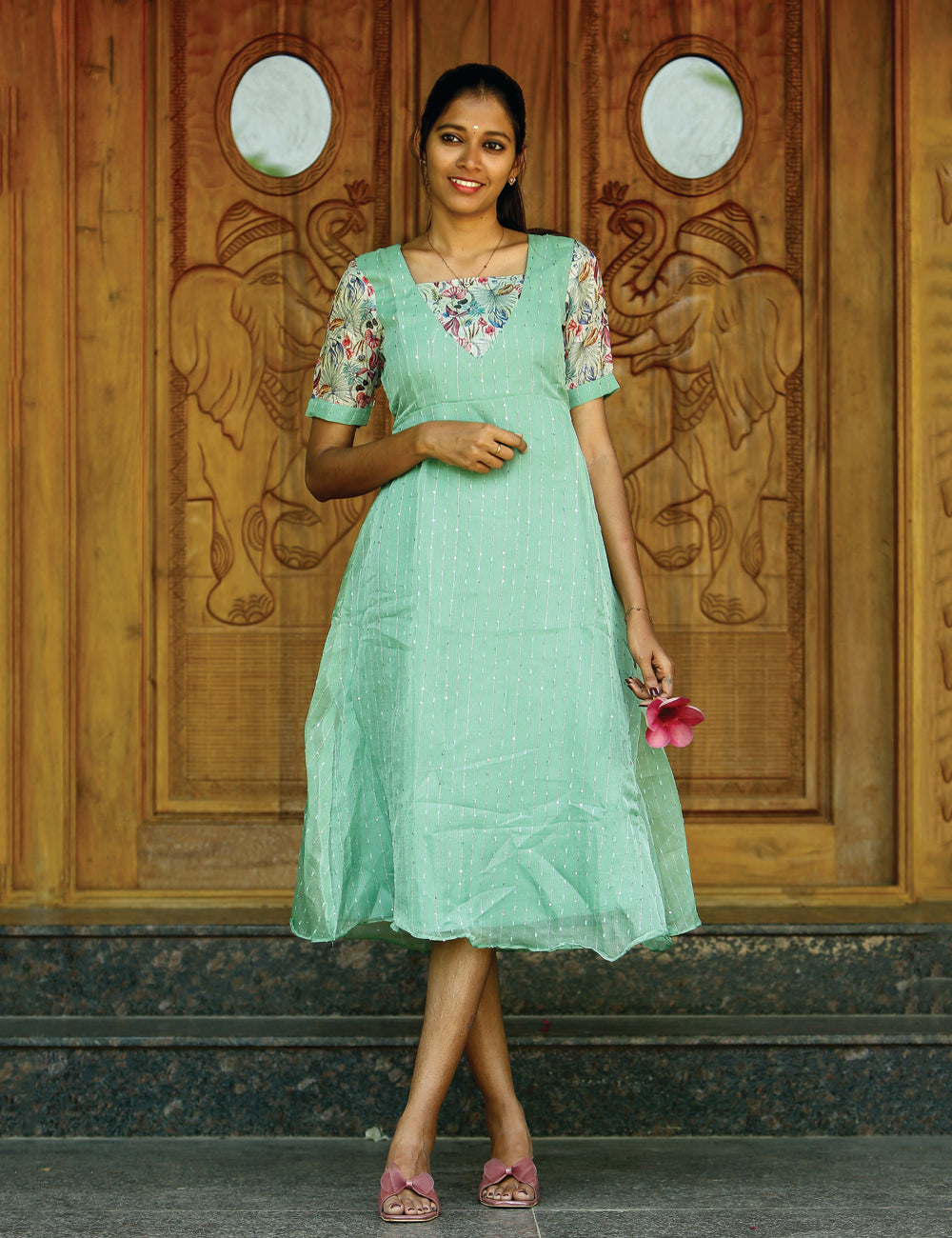 Light Green Liyaana Maxi Dress for Women