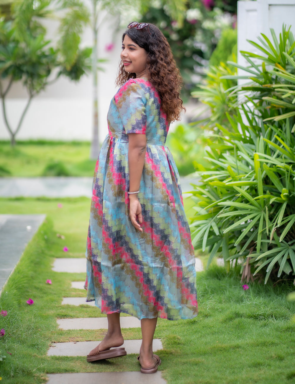 MULTI COLOR DIGITAL PRINTED KOTA TANVI MAXI DRESS