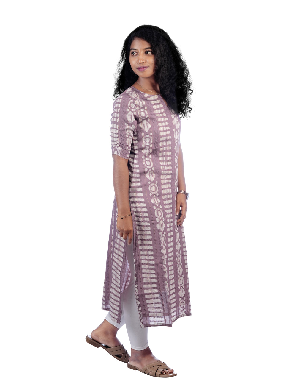 LAVENDOR BATIK PRINTED RASHMI STRAIGHT KURTI