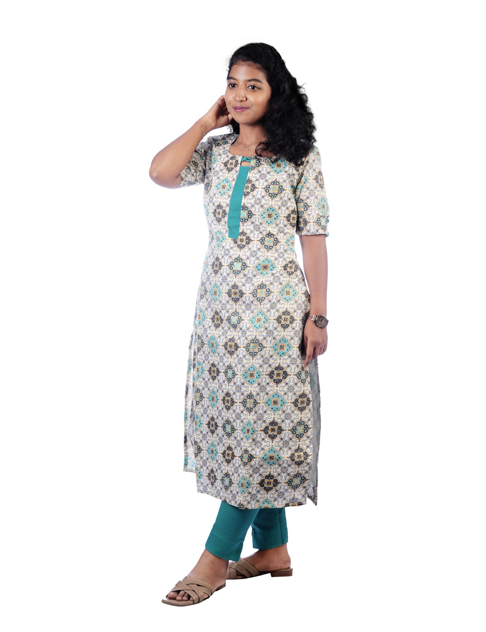 WHITE FLORAL PRINTED RITHI CO-ORD SET