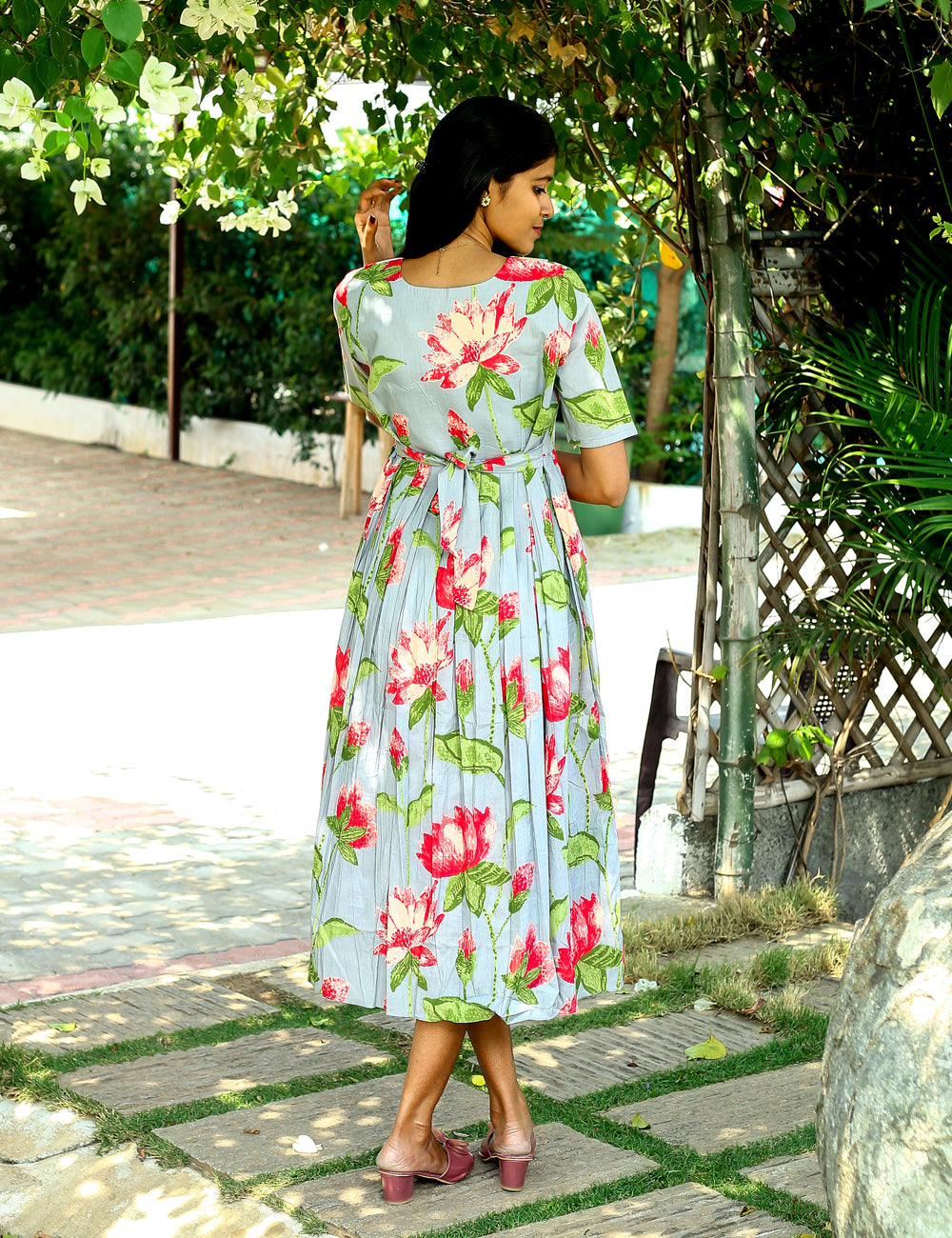 Grey Lotus Liana Cotton Maxi Dress for Women