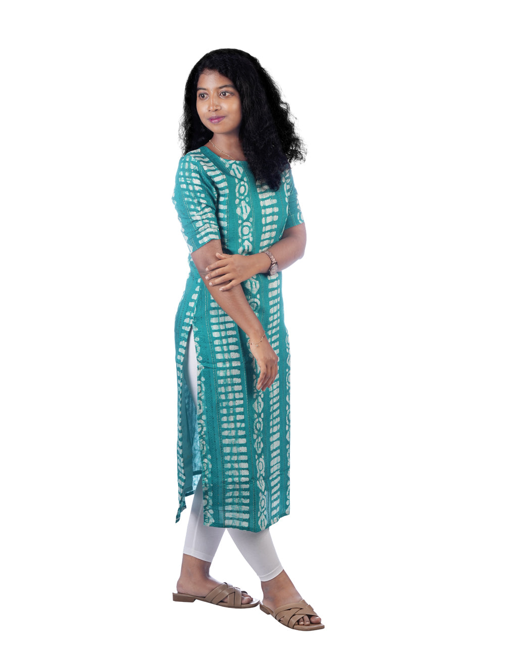 GREEN BATIK PRINTED SIRIN STRAIGHT KURTI