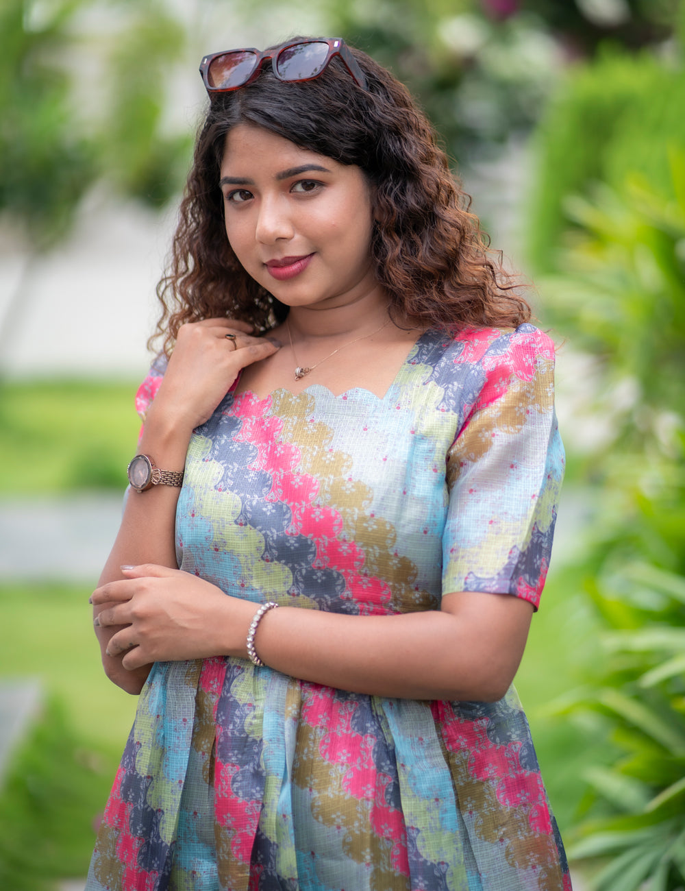 MULTI COLOR DIGITAL PRINTED KOTA TANVI MAXI DRESS