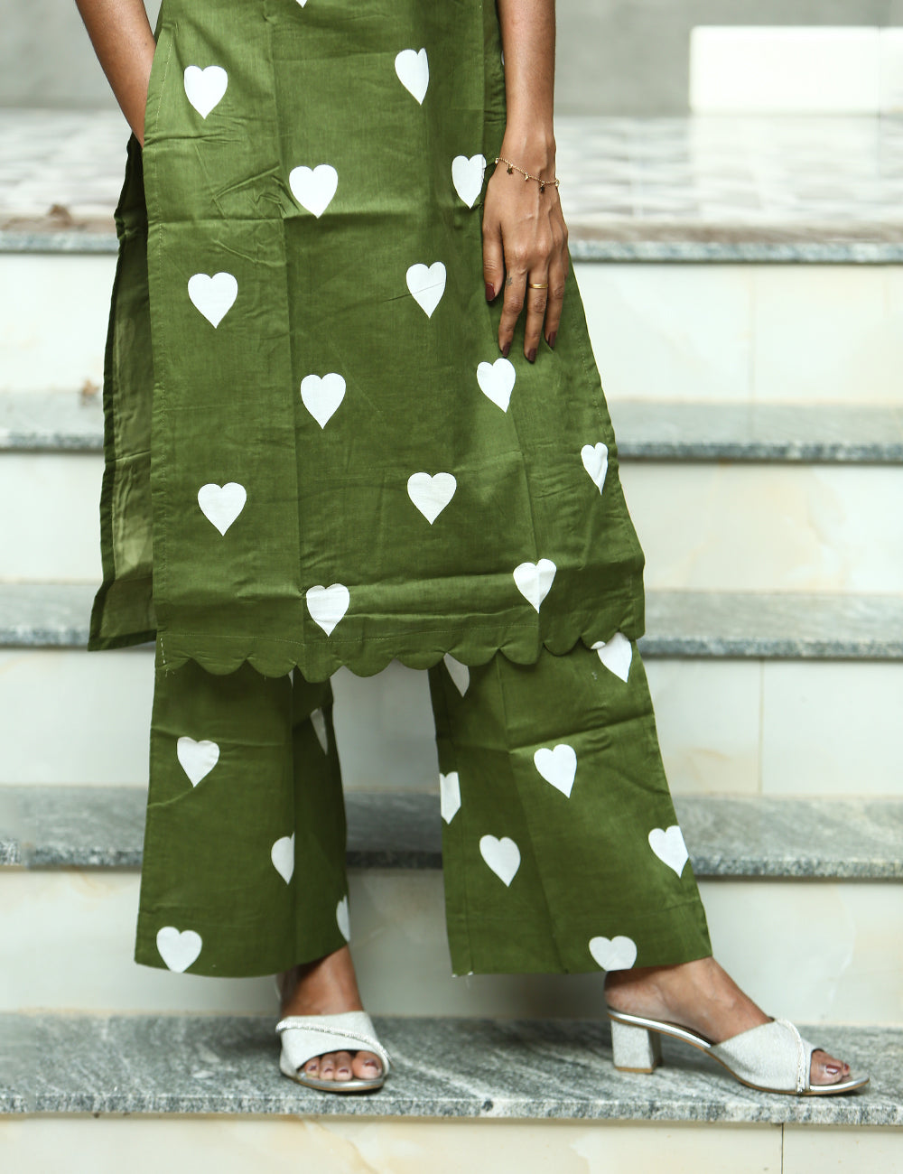 Olive Green Aarika Cotton Co-Ord Set for Women