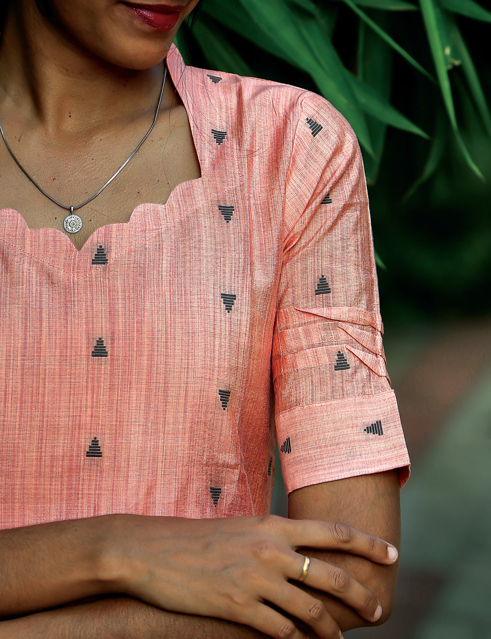 Saanvi Peach Cotton Kurta Set for Women