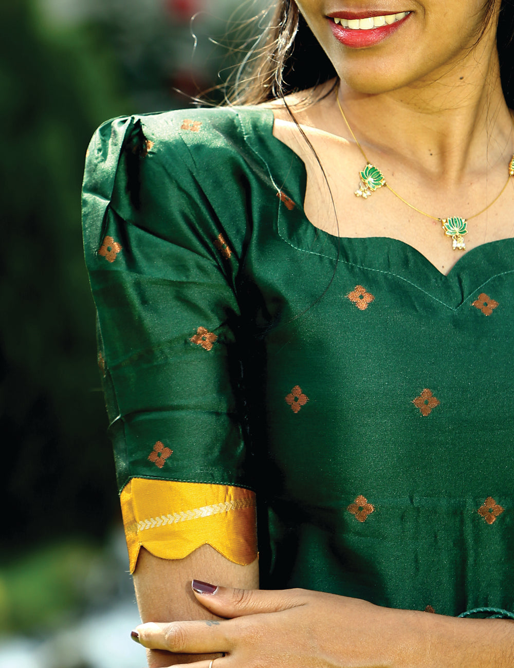 Mustard Green Ethnic Skirt & Blouse Set for Women | Festive Wedding outfit| Beanzbery Aarini