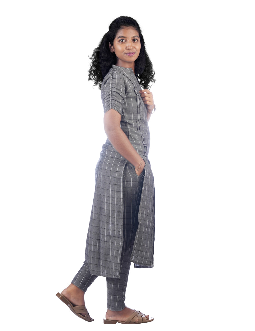 GREY CHECKED SMERA CO-ORD SET