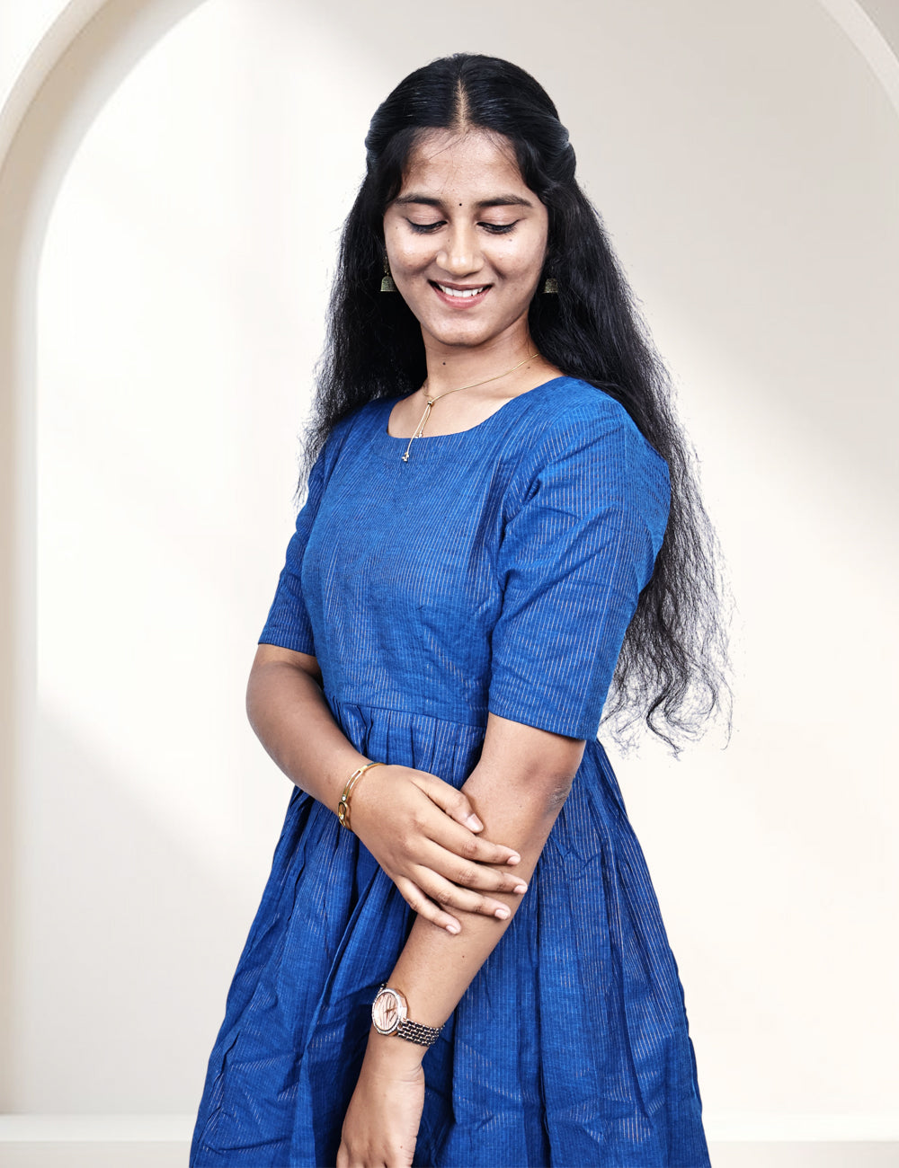 Royal Blue Flared Cotton Sharara Set for Women