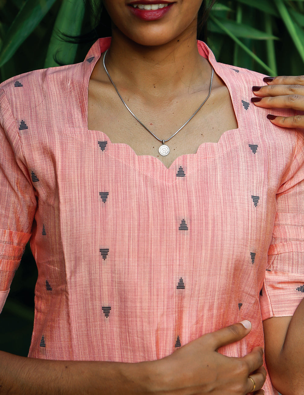 Saanvi Peach Cotton Kurta Set for Women