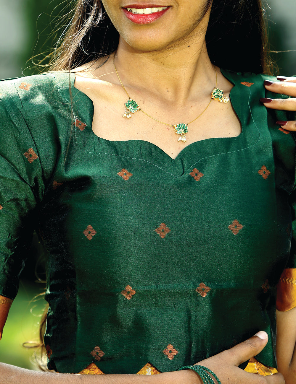 Mustard Green Ethnic Skirt & Blouse Set for Women | Festive Wedding outfit| Beanzbery Aarini