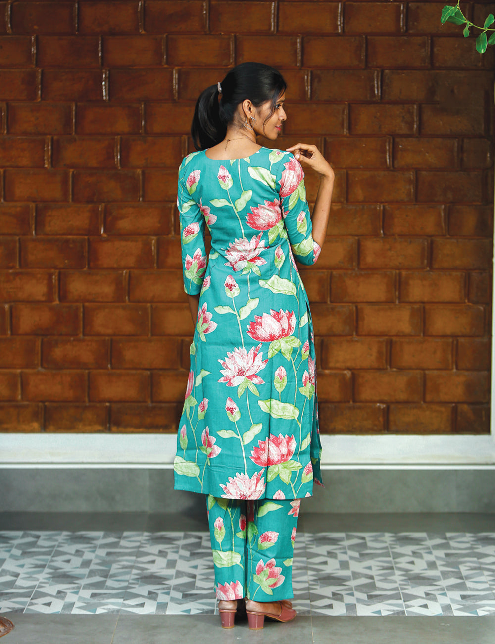 Zyvana Floral Cotton Co-Ord Set for Women