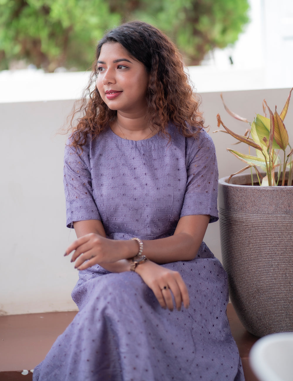 LAVENDER HAKOBA NAYRA A-LINE MAXI DRESS