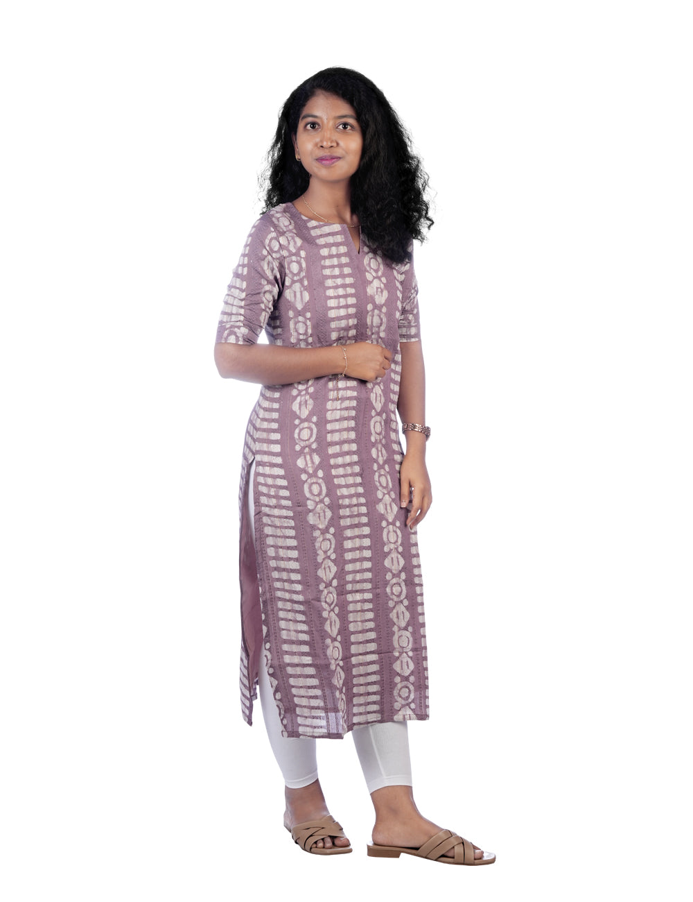 LAVENDOR BATIK PRINTED RASHMI STRAIGHT KURTI