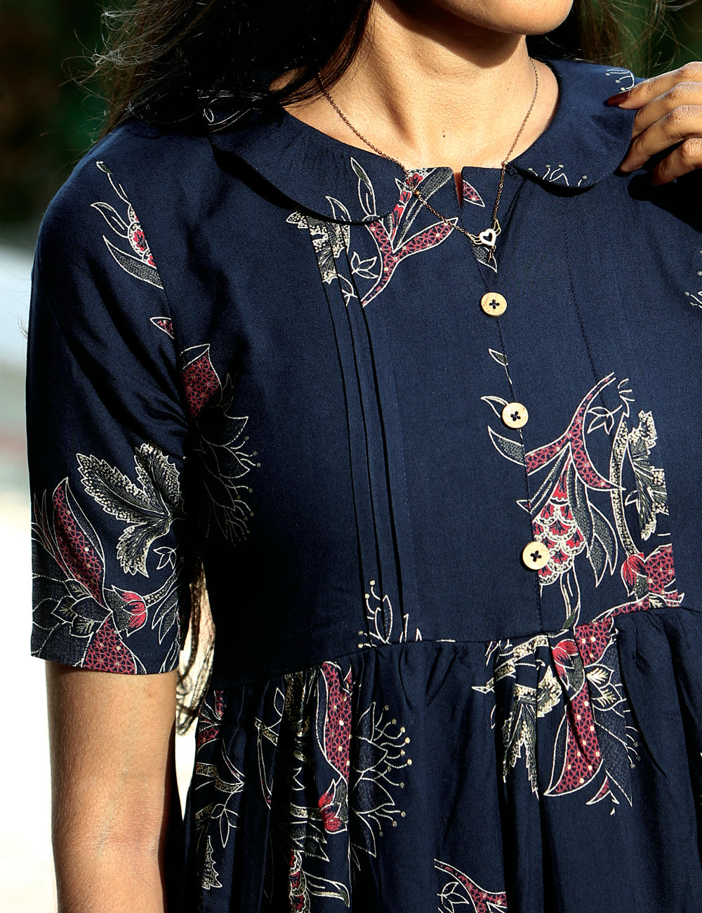 Navy Navika Viscose Maxi Dress