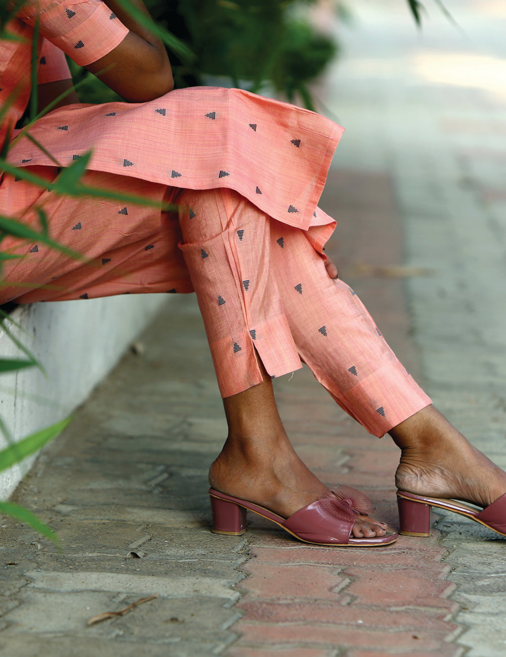 Saanvi Peach Cotton Kurta Set for Women