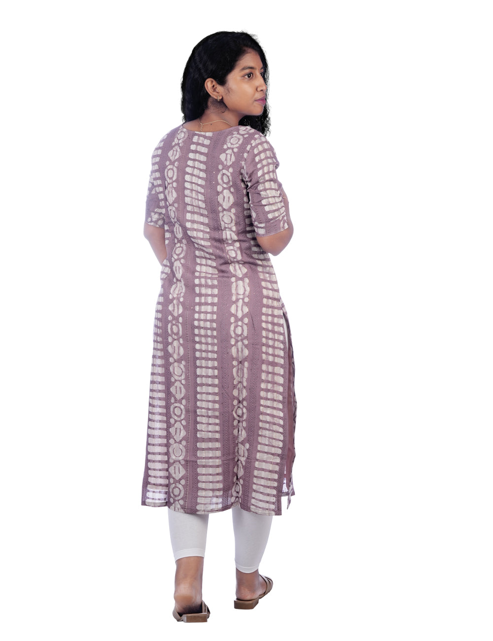 LAVENDOR BATIK PRINTED RASHMI STRAIGHT KURTI