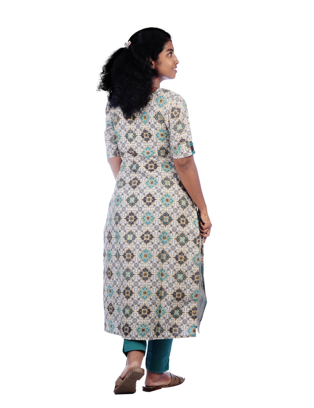 WHITE FLORAL PRINTED RITHI CO-ORD SET