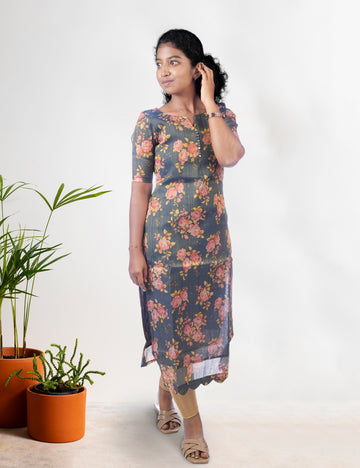 GREY GOLDSILK TISYA KURTI
