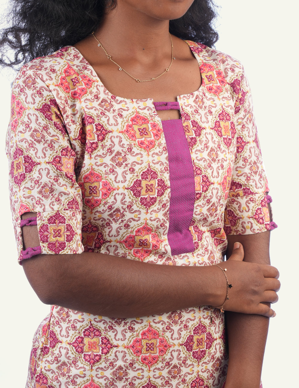 WHITE PRINTED KURTI / CO-ORD SET