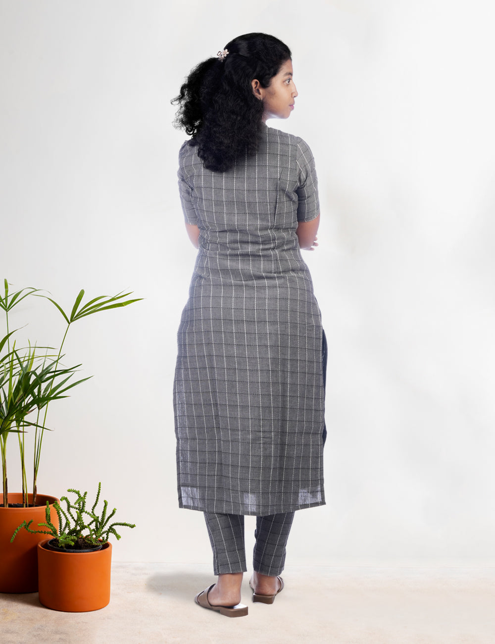 GREY CHECKED SMERA KURTI / CO-ORD SET