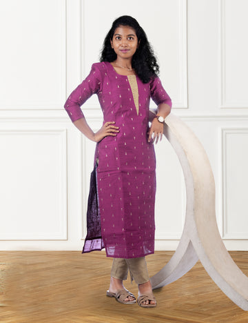 MAGENTA RAWSILK AARNI KURTA SET 2PC