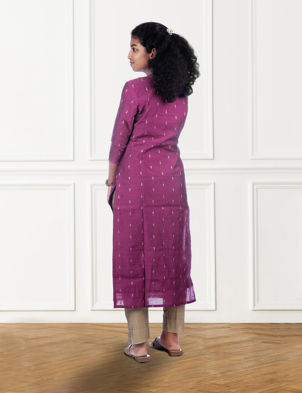 MAGENTA RAWSILK AARNI KURTA SET 2PC
