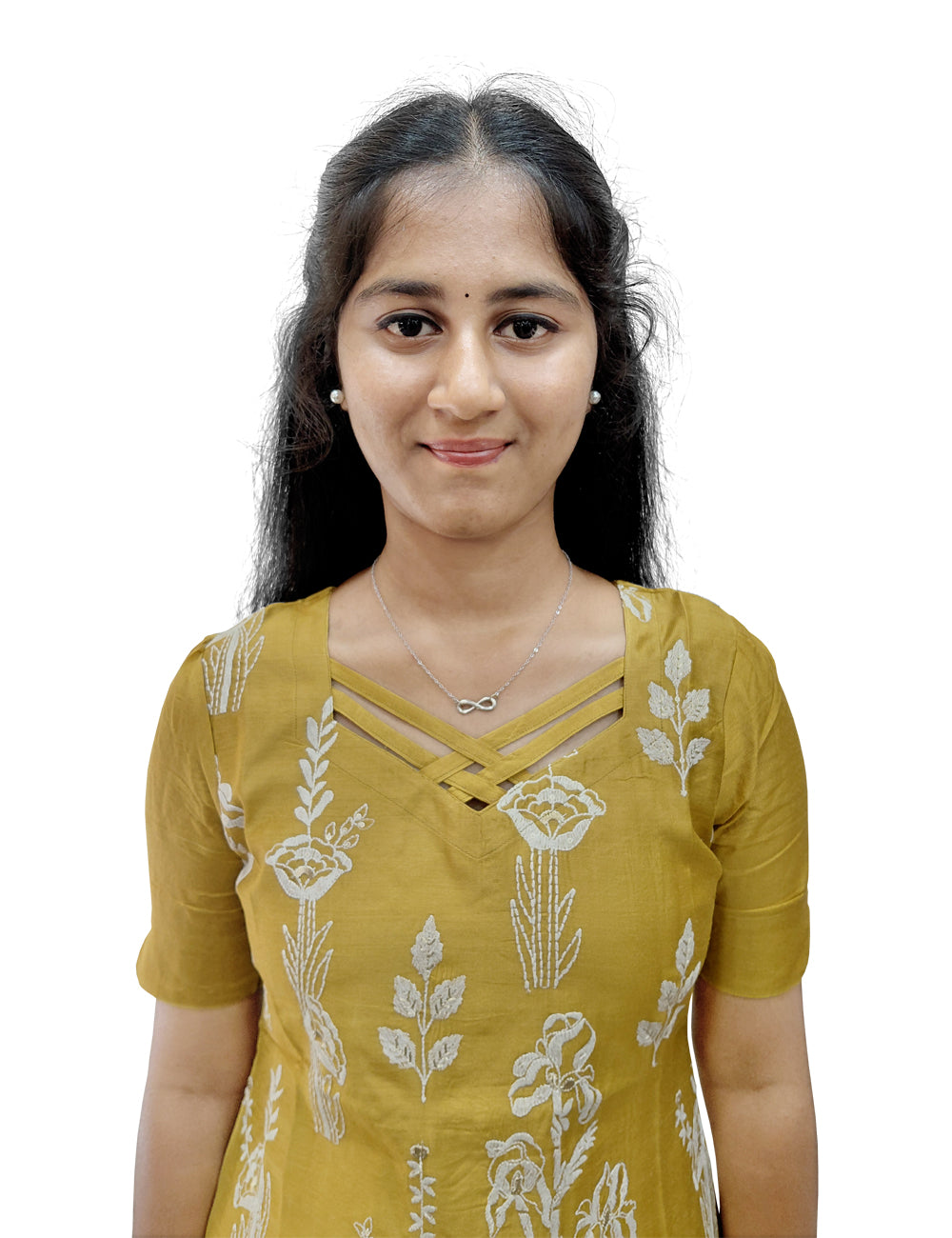 Mustard Floral Embroidered 3-Piece Kurti Set