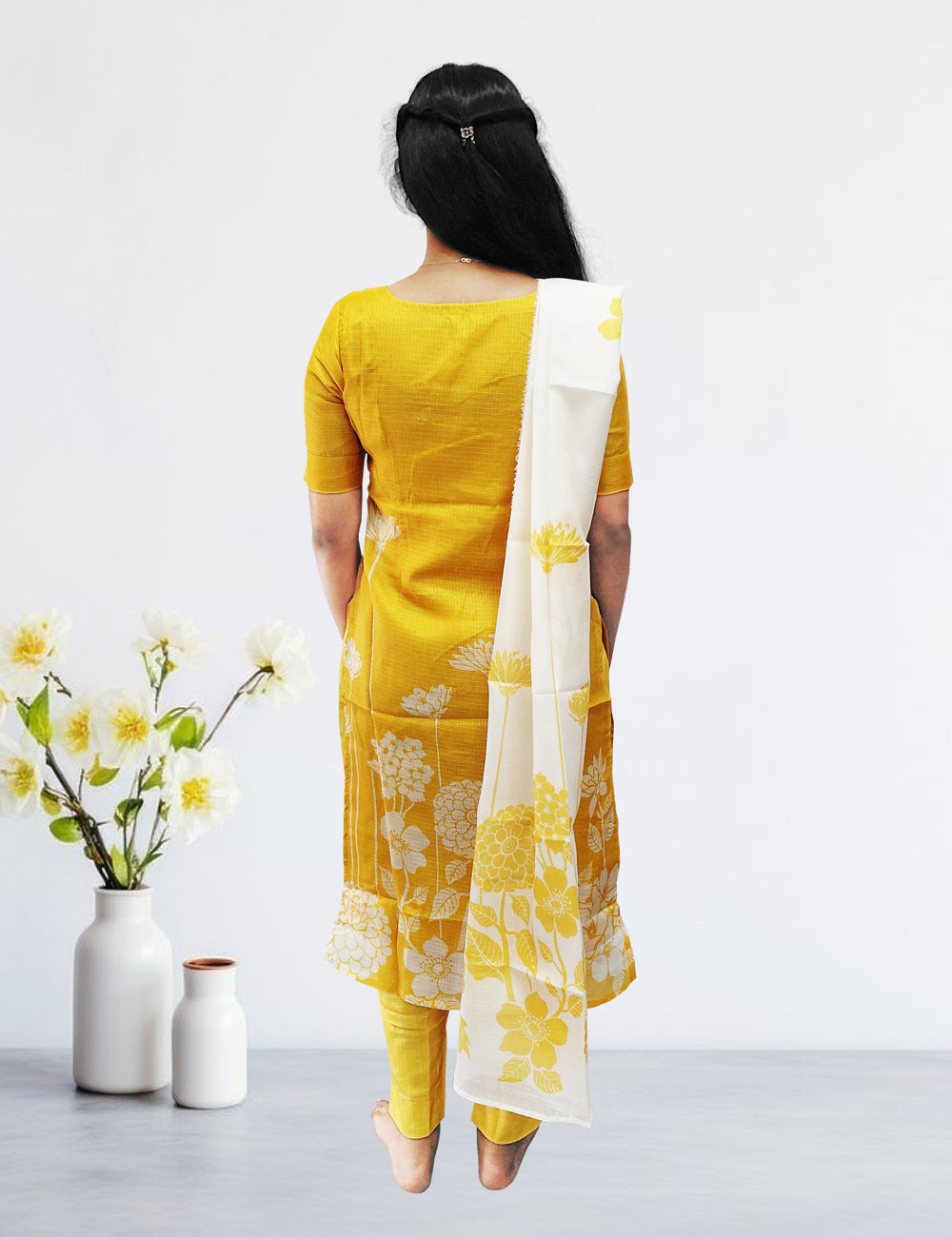 Yellow kota kurti 3pc set