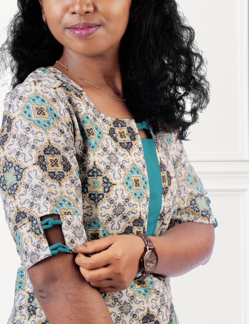 WHITE FLORAL PRINTED RITHI CO-ORD SET