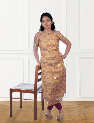 GOLDSILK TISSUE SEQUINS EMBROIDERED KURTI